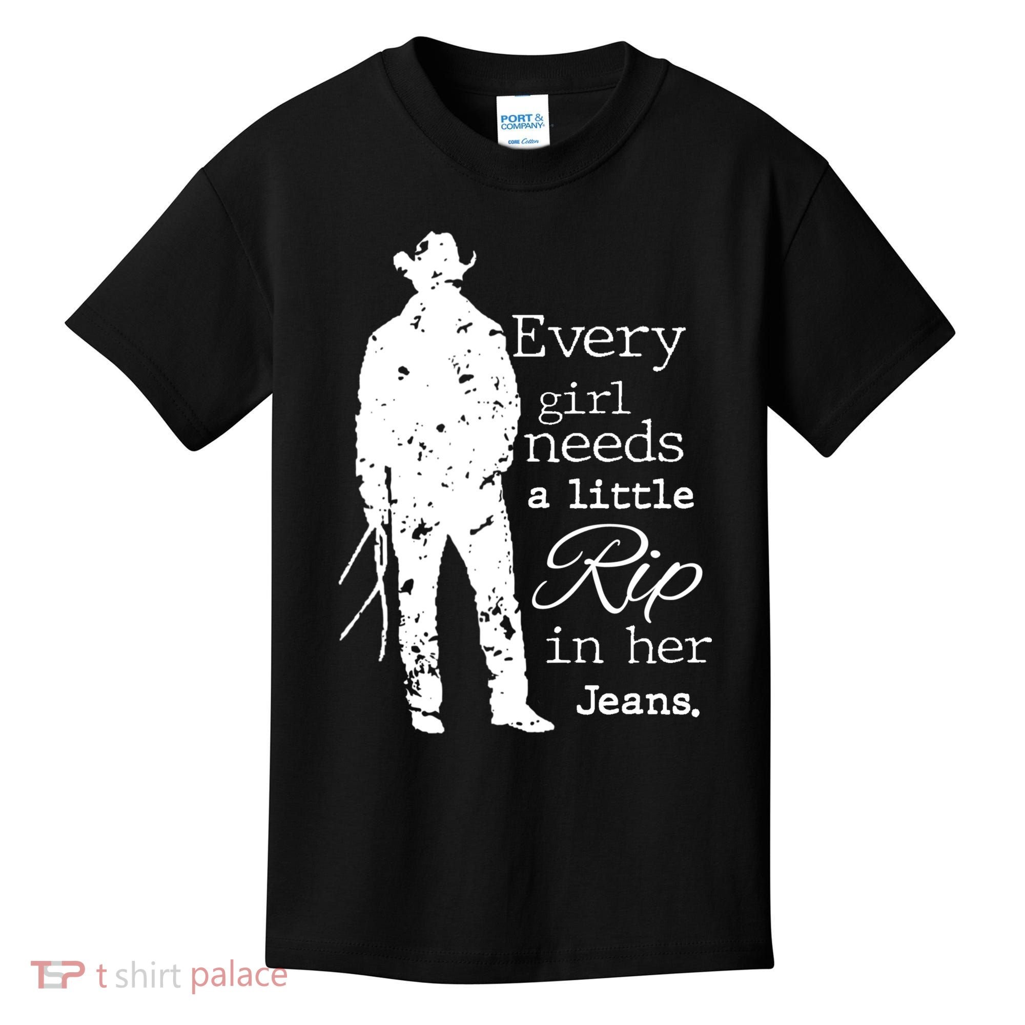 Every Girl Needs A Little Rip In Her Jeans Kids T-Shirt