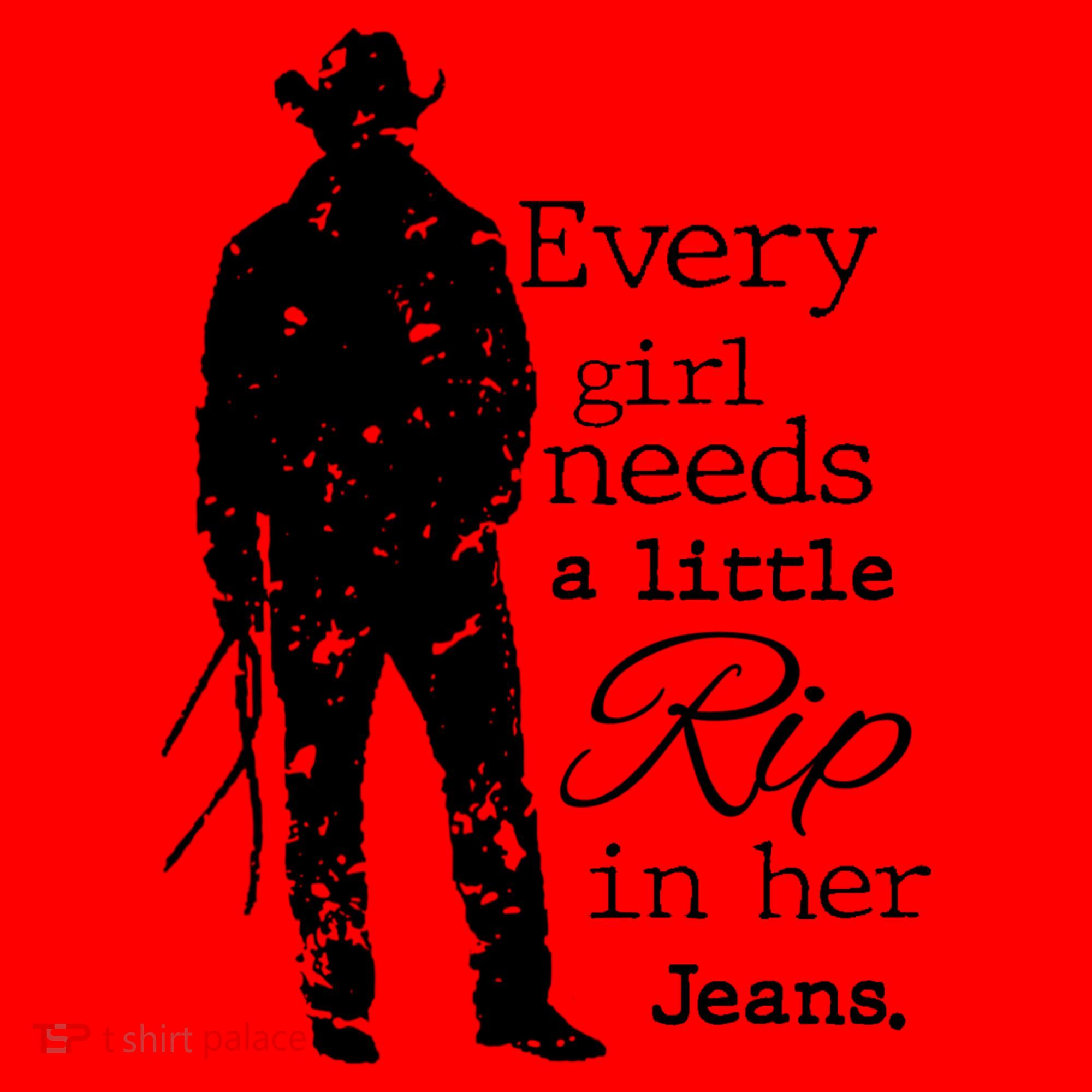Every Girl Needs A Little Rip In Her Jeans Santa Hat