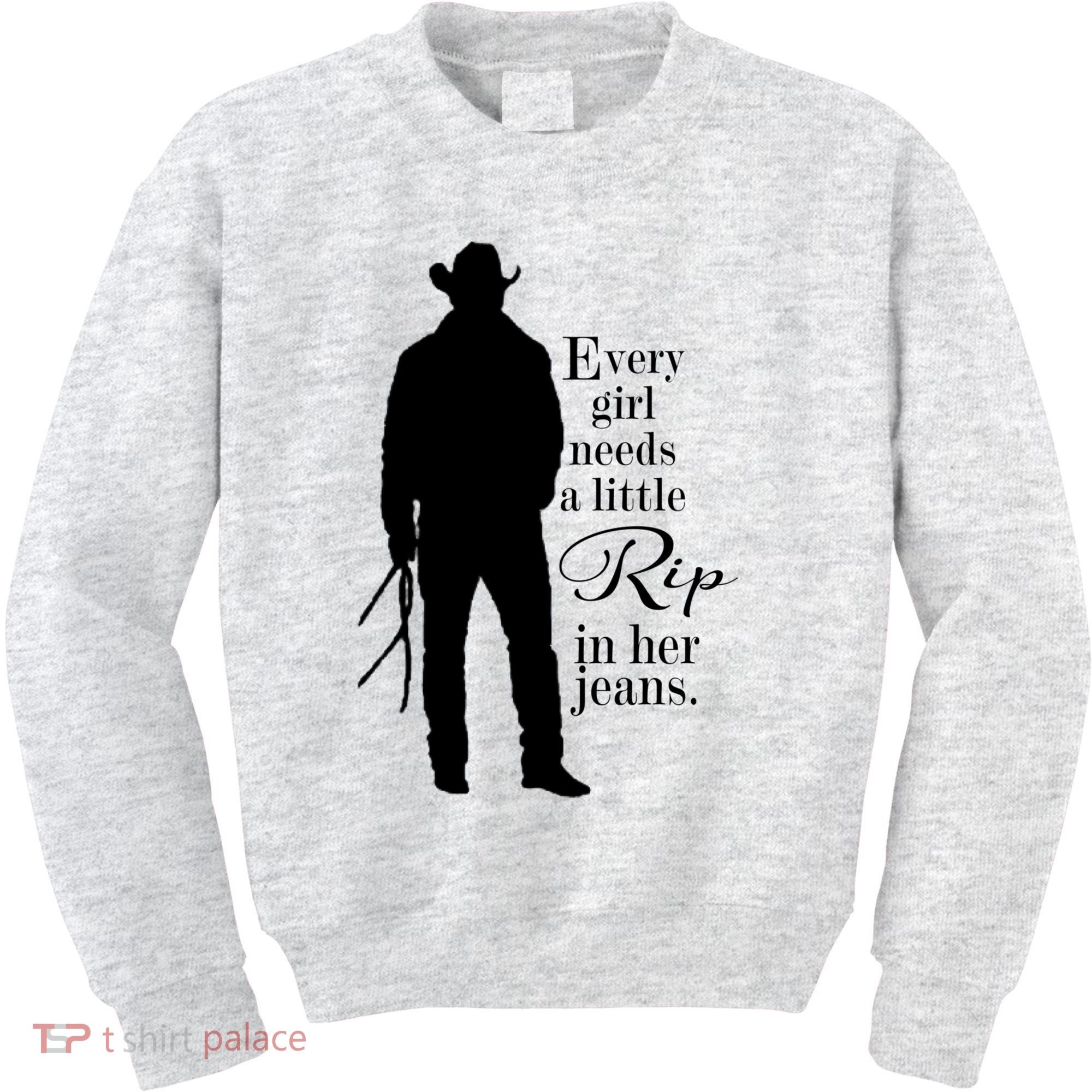 Every Girl Needs A Little Rip In Her Jeans Kids Sweatshirt