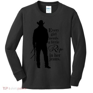 Every Girl Needs A Little Rip In Her Jeans Kids Long Sleeve Shirt