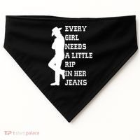 Every Girl Needs A Little Rip In Her Jeans USA-Made Doggie Bandana thumb 0