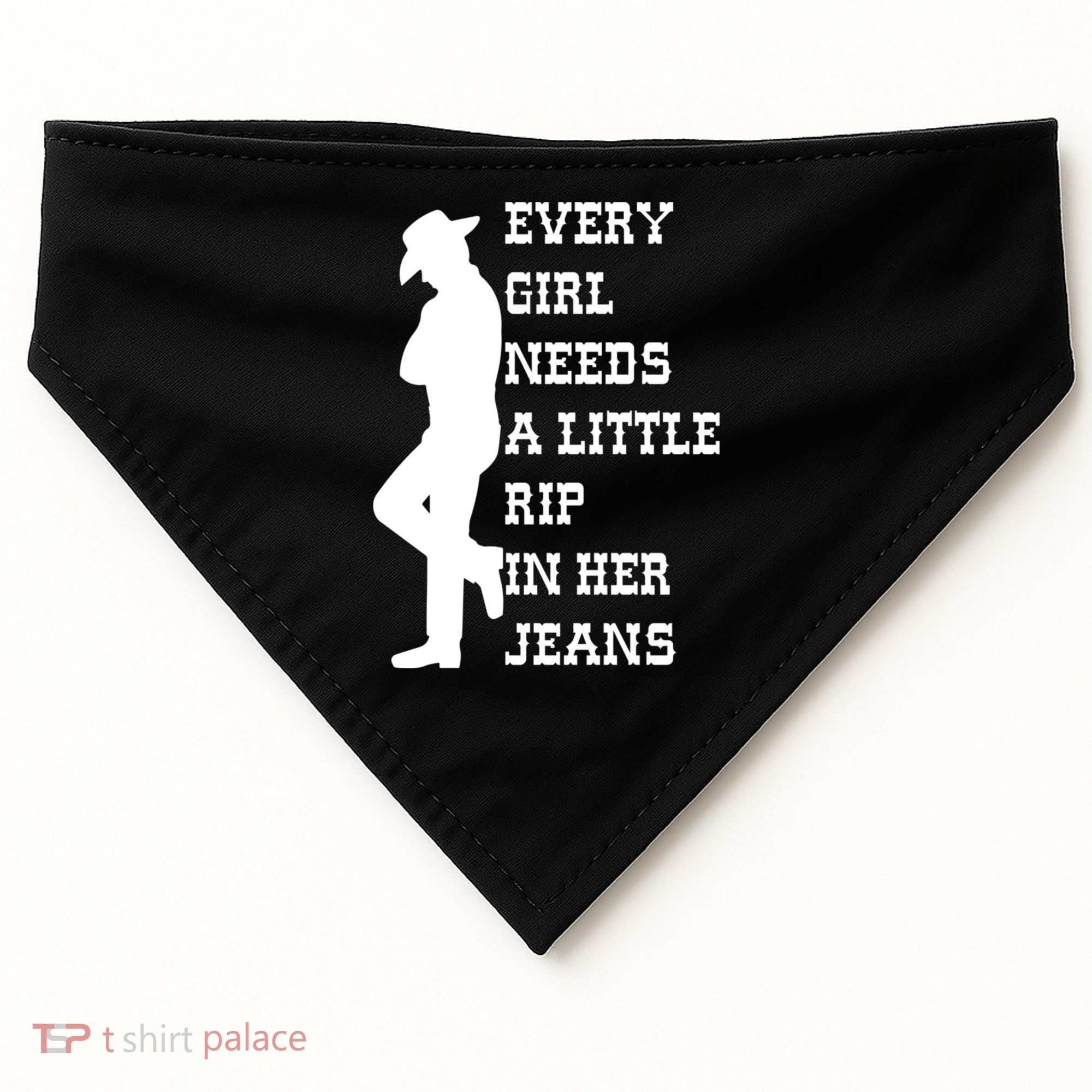 Every Girl Needs A Little Rip In Her Jeans USA-Made Doggie Bandana