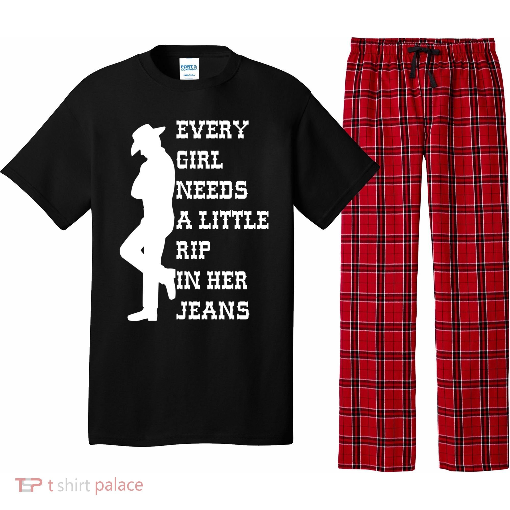 Every Girl Needs A Little Rip In Her Jeans Pajama Set