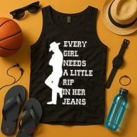 Every Girl Needs A Little Rip In Her Jeans Tank Top thumb 4