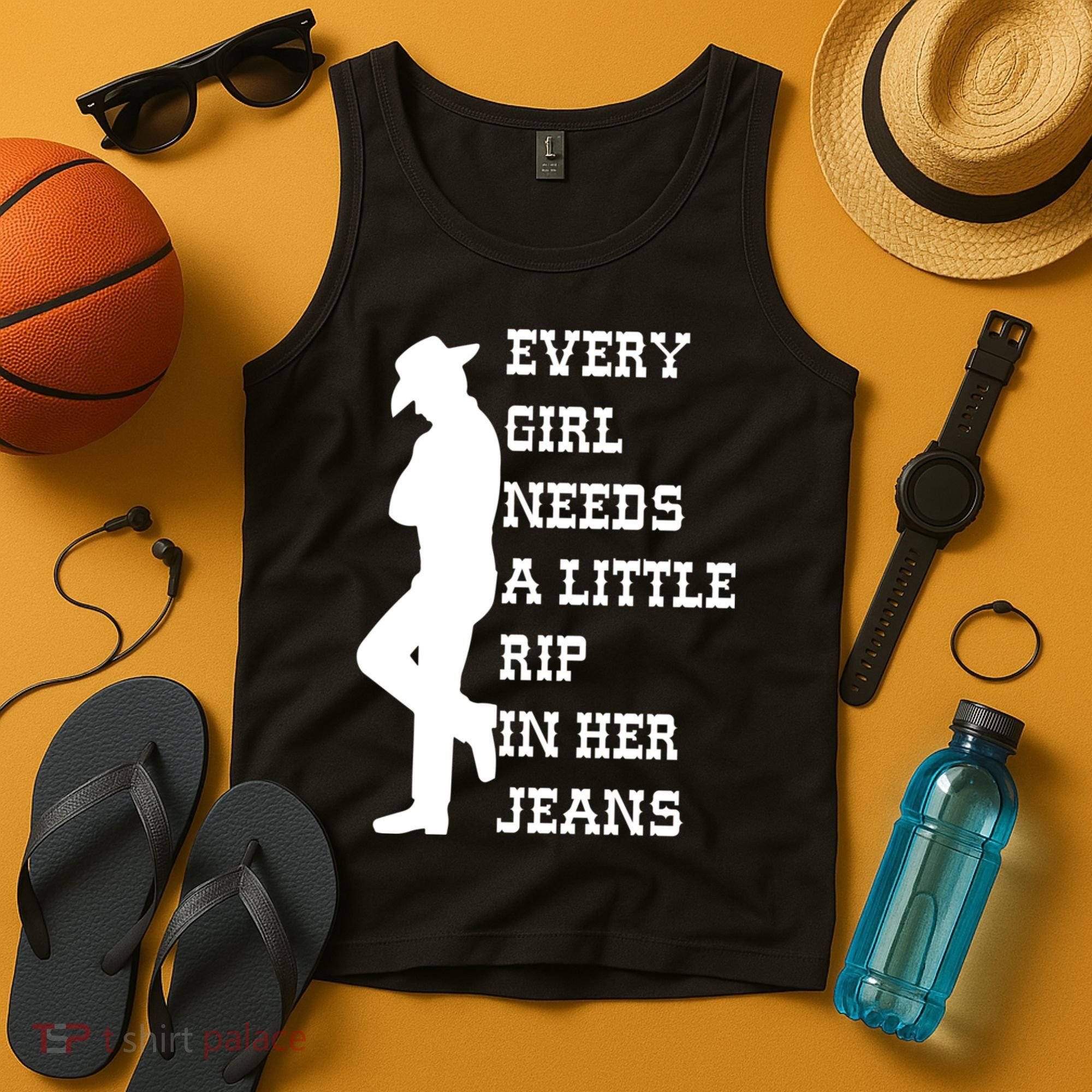Every Girl Needs A Little Rip In Her Jeans Tank Top