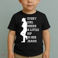 Every Girl Needs A Little Rip In Her Jeans Toddler T-Shirt thumb 2
