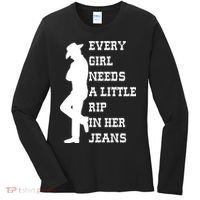 Every Girl Needs A Little Rip In Her Jeans Women's Long Sleeve Shirt thumb 0