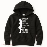 Every Girl Needs A Little Rip In Her Jeans Kids Hoodie thumb 0