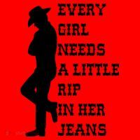 Every Girl Needs A Little Rip In Her Jeans Santa Hat thumb 1