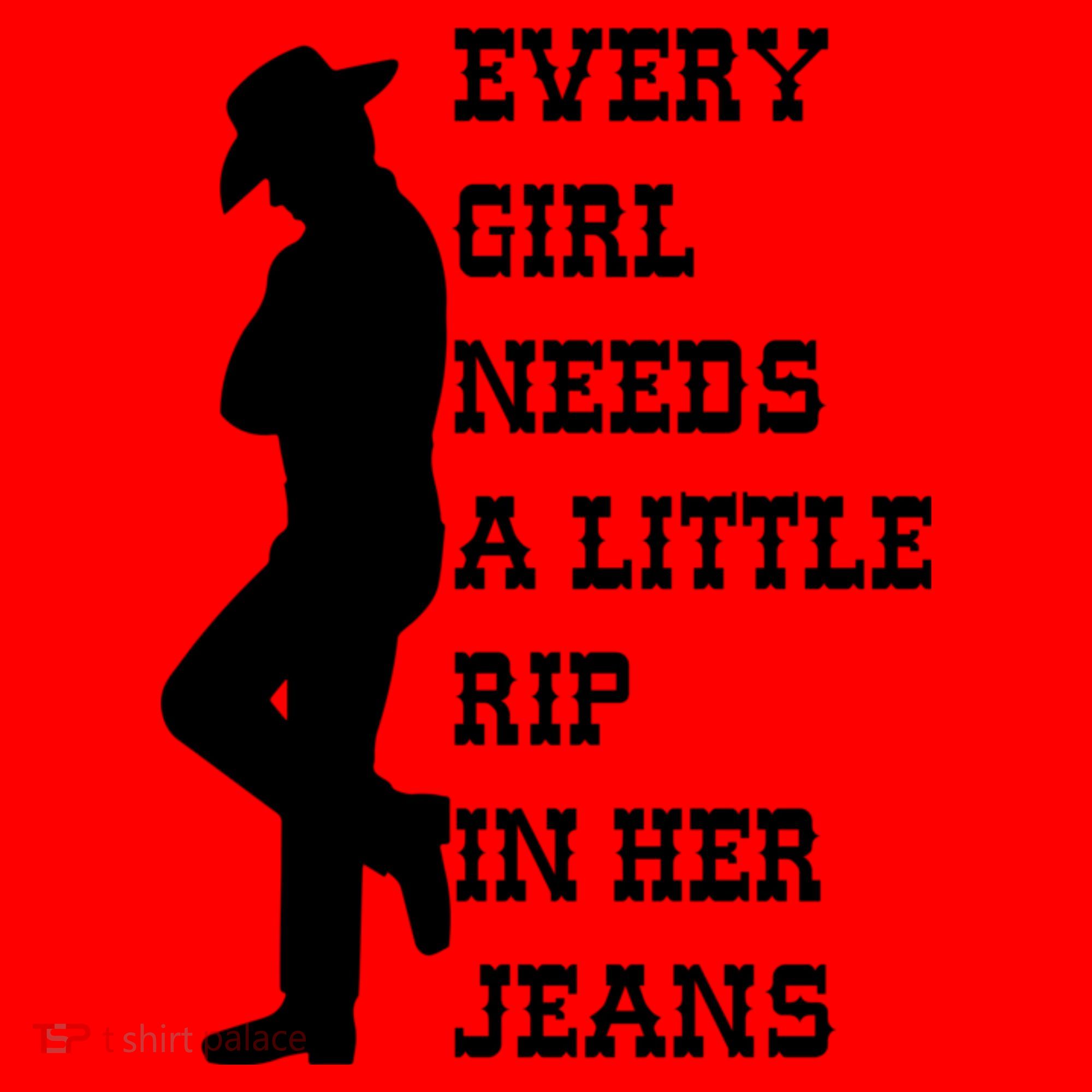 Every Girl Needs A Little Rip In Her Jeans Santa Hat