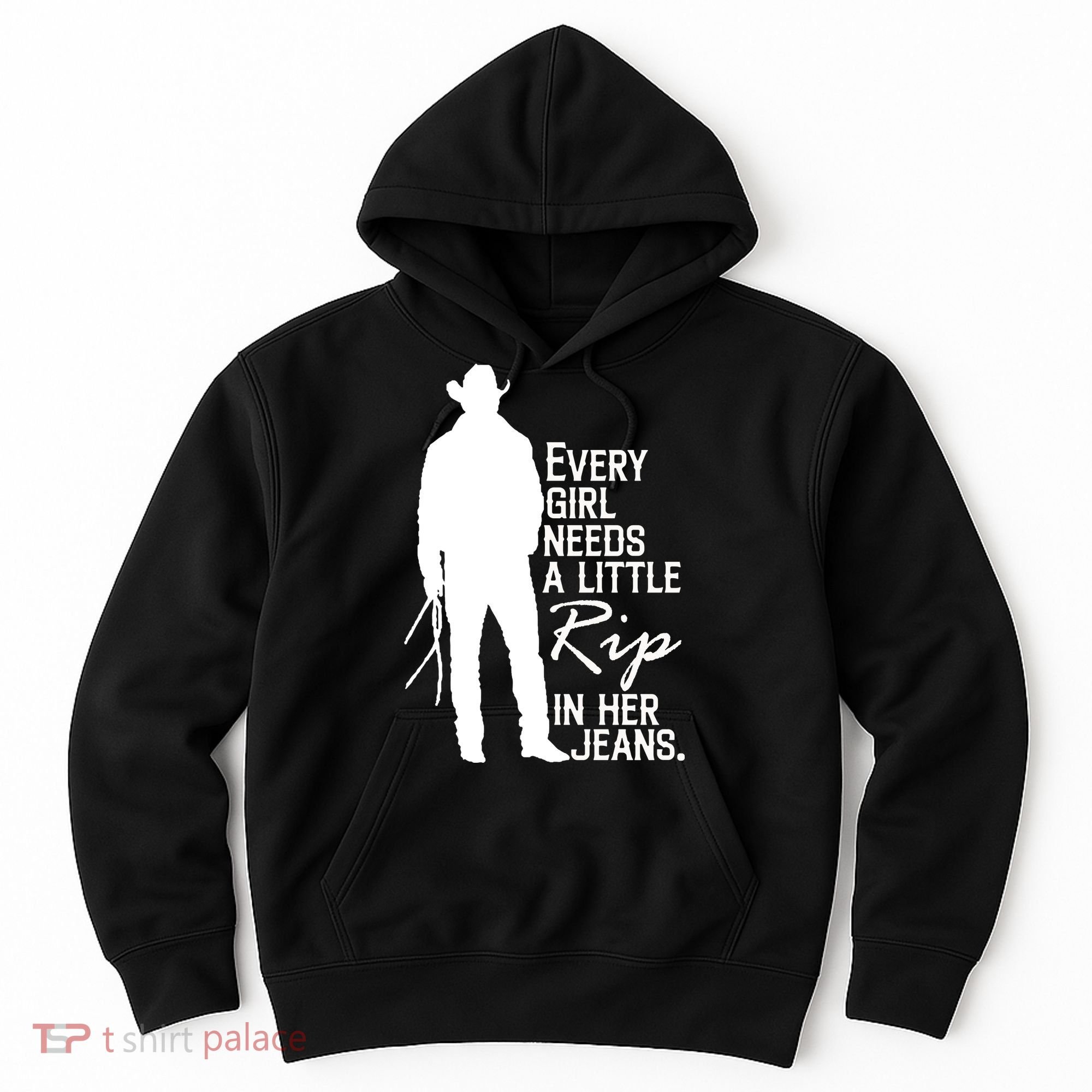 Every Girl Needs A Little RIP In Her Jeans Funny Cowboy Hoodie