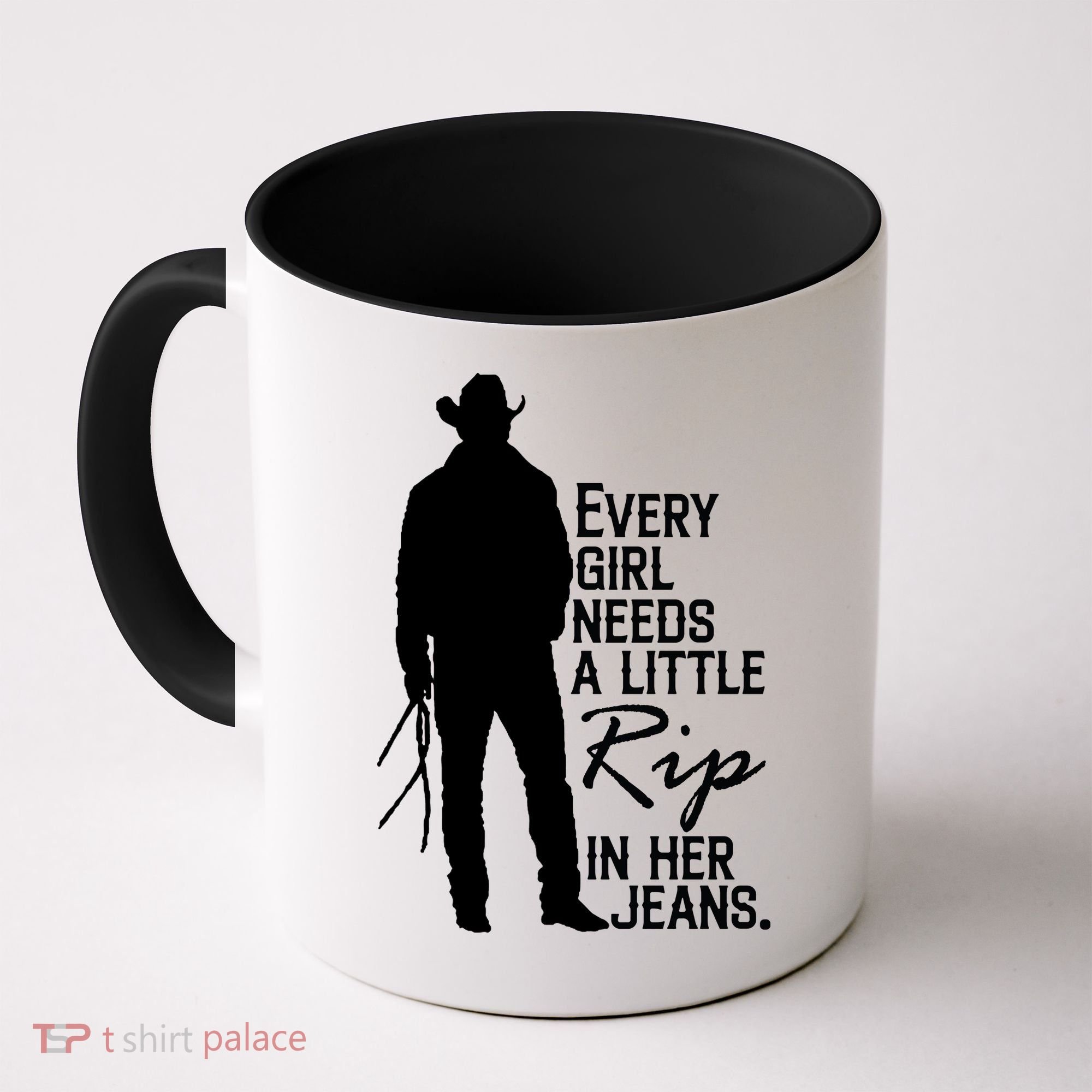 Every Girl Needs A Little RIP In Her Jeans Funny Cowboy Coffee Mug