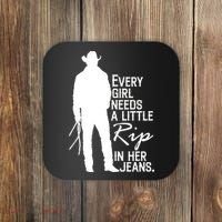 Every Girl Needs A Little RIP In Her Jeans Funny Cowboy Coaster thumb 0