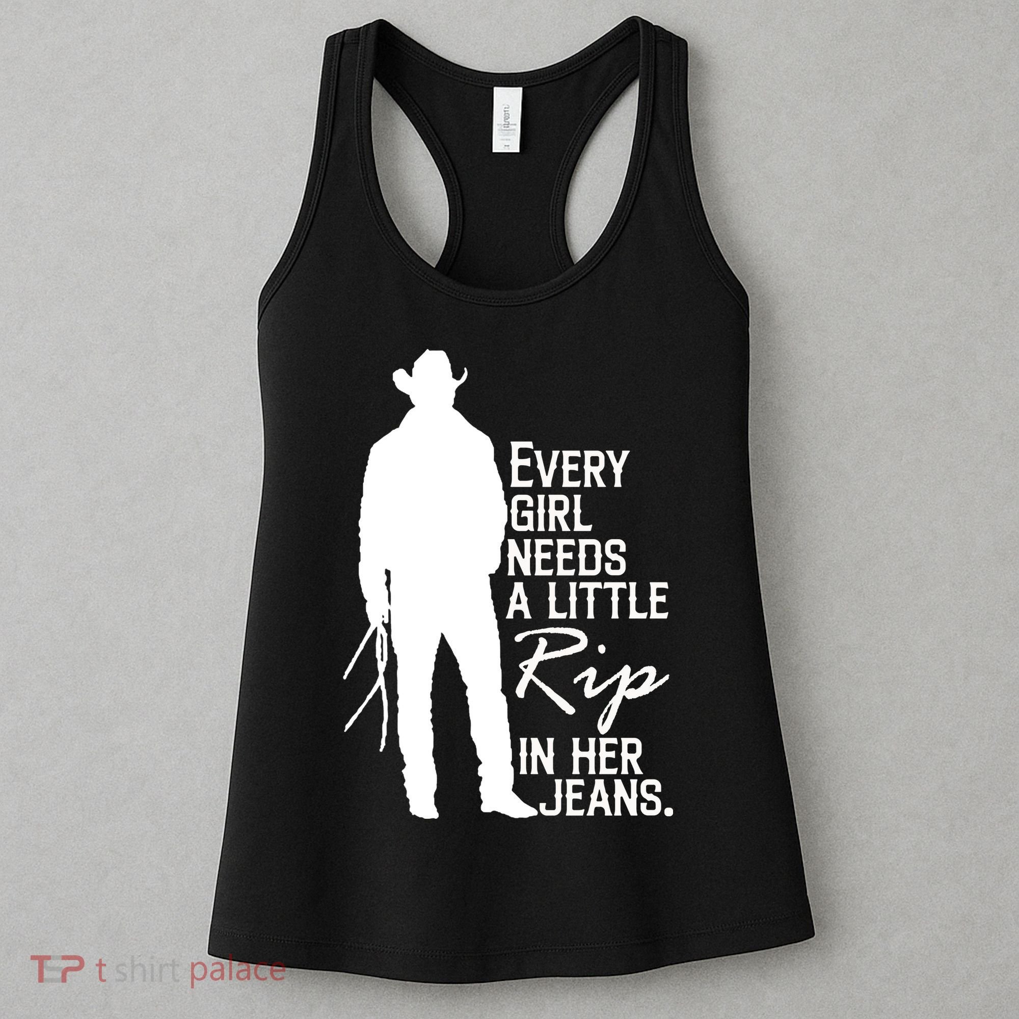 Every Girl Needs A Little RIP In Her Jeans Funny Cowboy Women's Tank Top