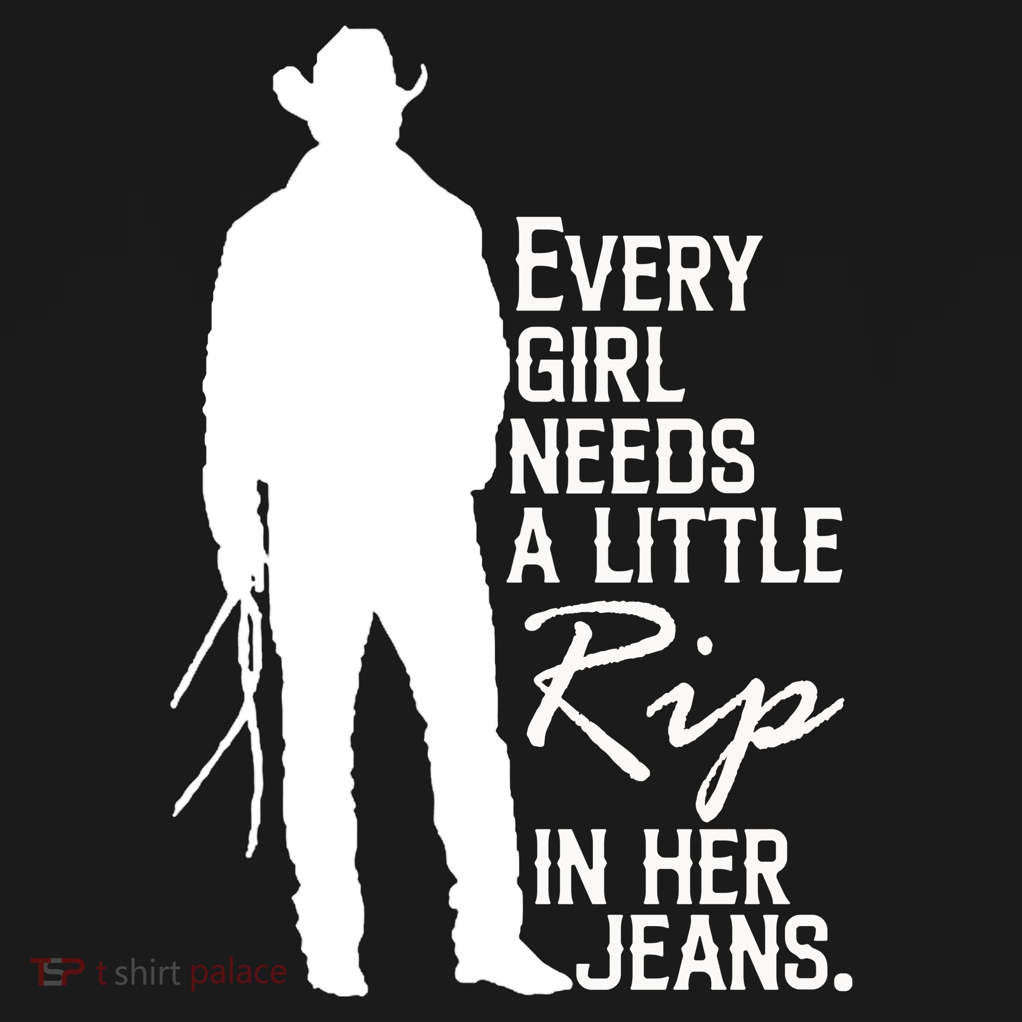 Every Girl Needs A Little RIP In Her Jeans Funny Cowboy Women's Tank Top