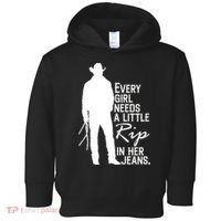 Every Girl Needs A Little RIP In Her Jeans Funny Cowboy Toddler Hoodie thumb 0