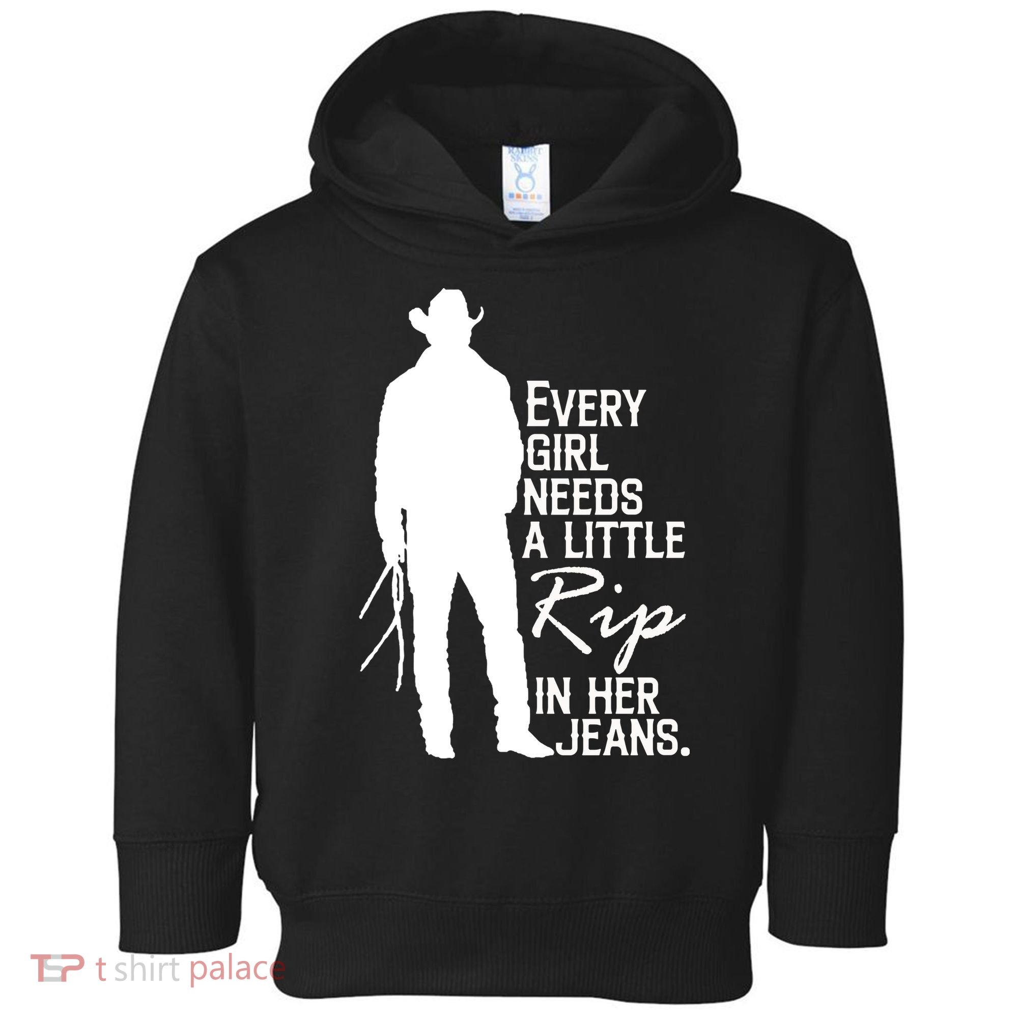 Every Girl Needs A Little RIP In Her Jeans Funny Cowboy Toddler Hoodie