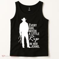 Every Girl Needs A Little RIP In Her Jeans Funny Cowboy Tank Top thumb 2