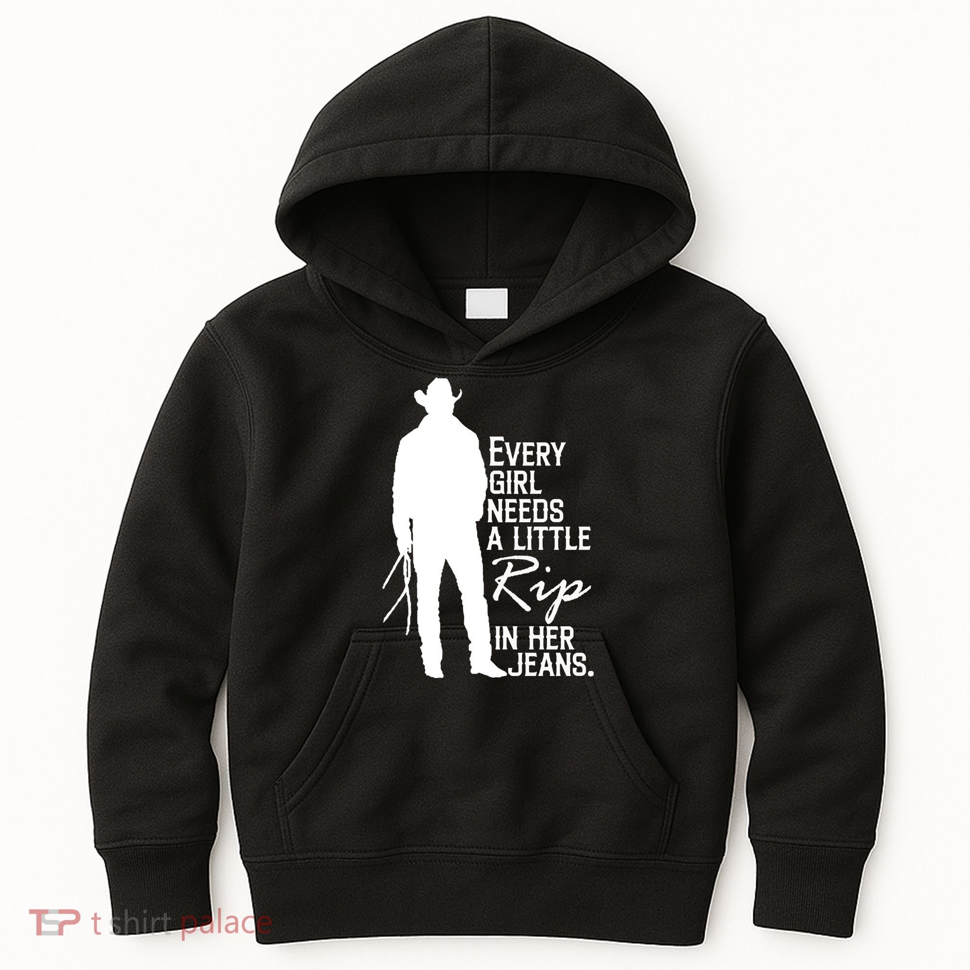 Every Girl Needs A Little RIP In Her Jeans Funny Cowboy Kids Hoodie
