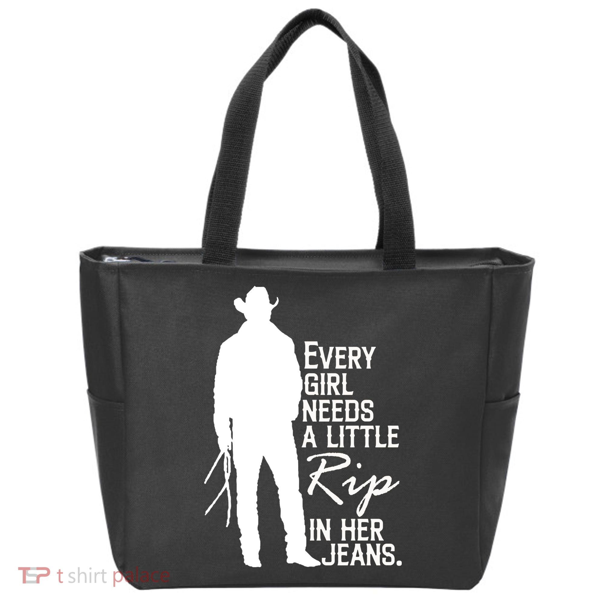 Every Girl Needs A Little RIP In Her Jeans Funny Cowboy Tote Bag