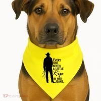 Every Girl Needs A Little RIP In Her Jeans Funny Cowboy USA-Made Doggie Bandana thumb 1