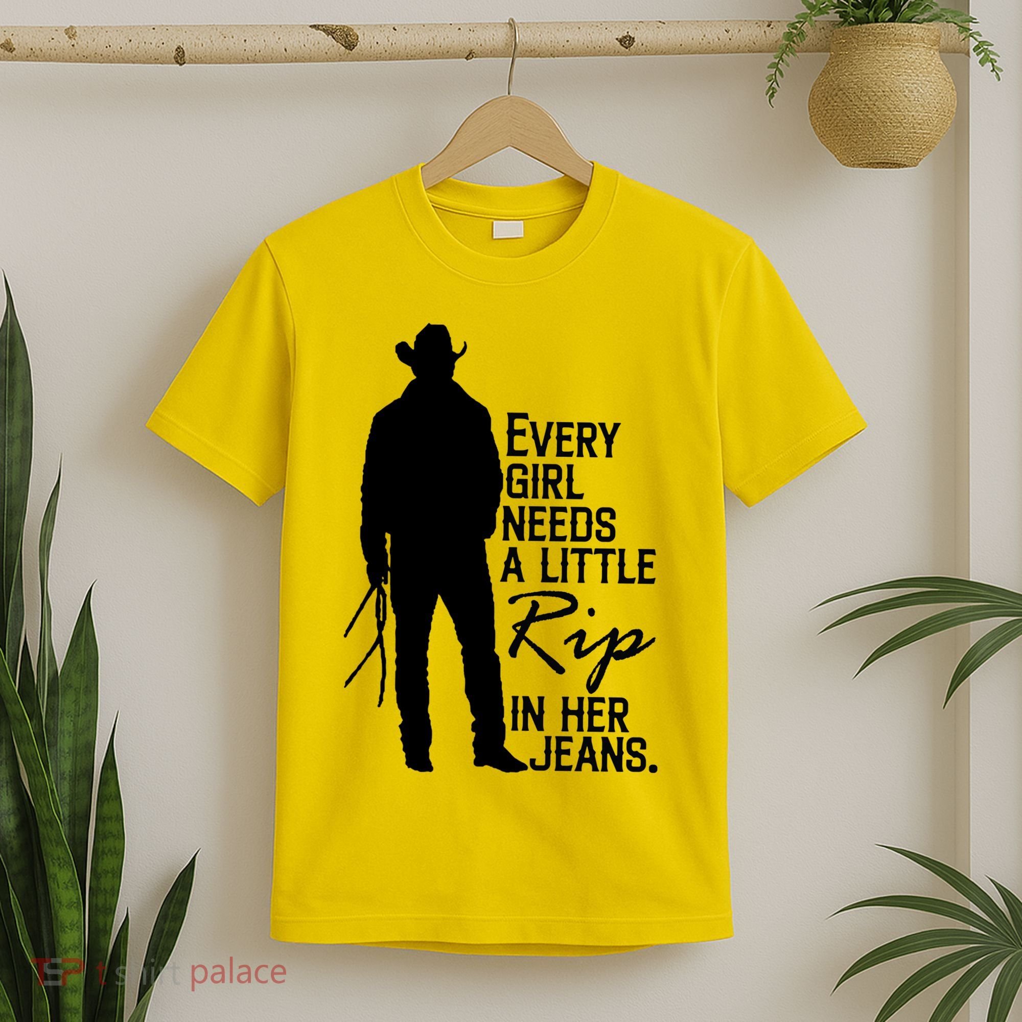 Every Girl Needs A Little RIP In Her Jeans Funny Cowboy T-Shirt