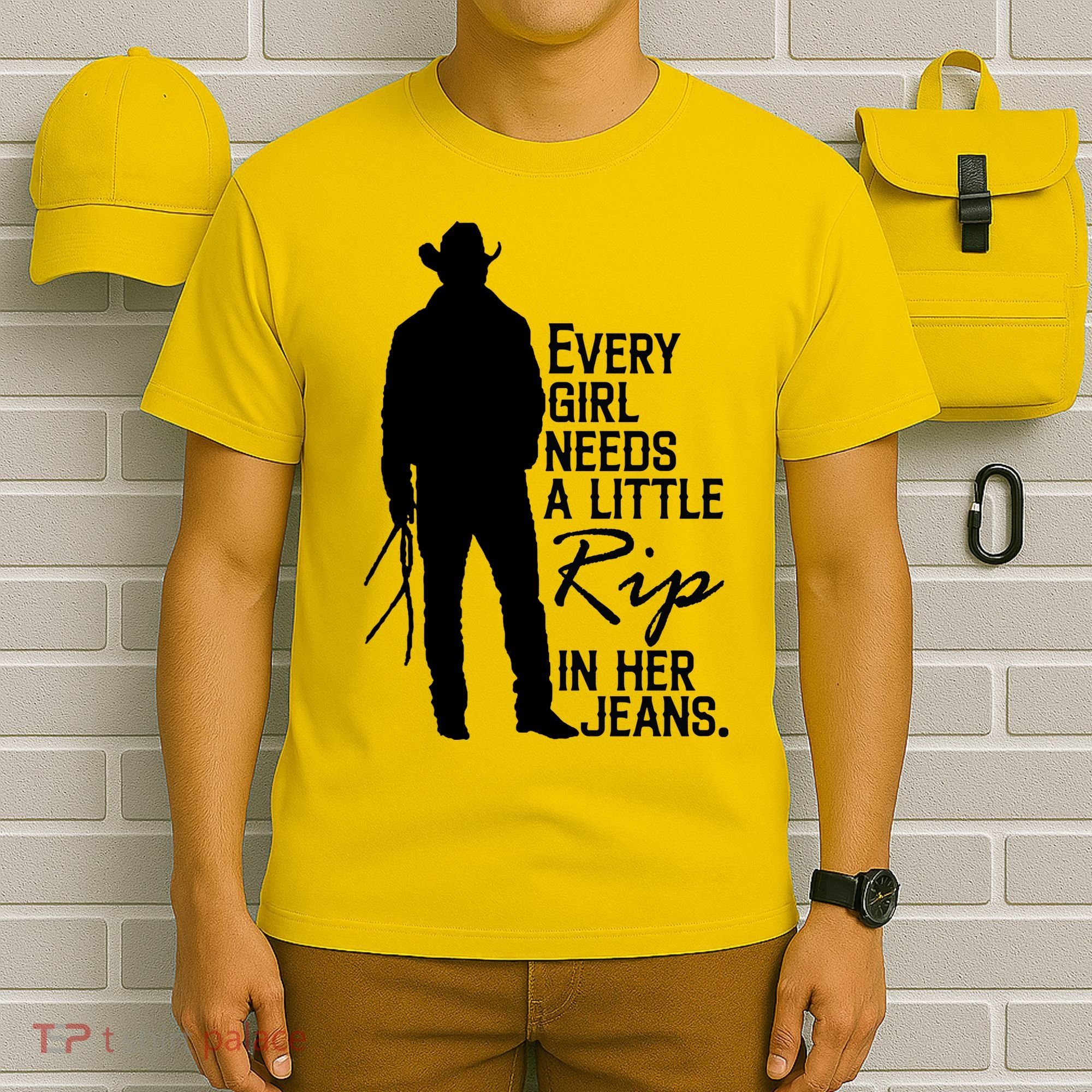 Every Girl Needs A Little RIP In Her Jeans Funny Cowboy T-Shirt