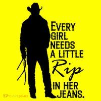 Every Girl Needs A Little RIP In Her Jeans Funny Cowboy Button thumb 1