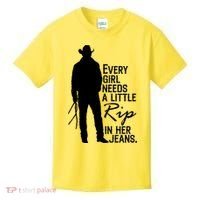 Every Girl Needs A Little RIP In Her Jeans Funny Cowboy Kids T-Shirt thumb 0