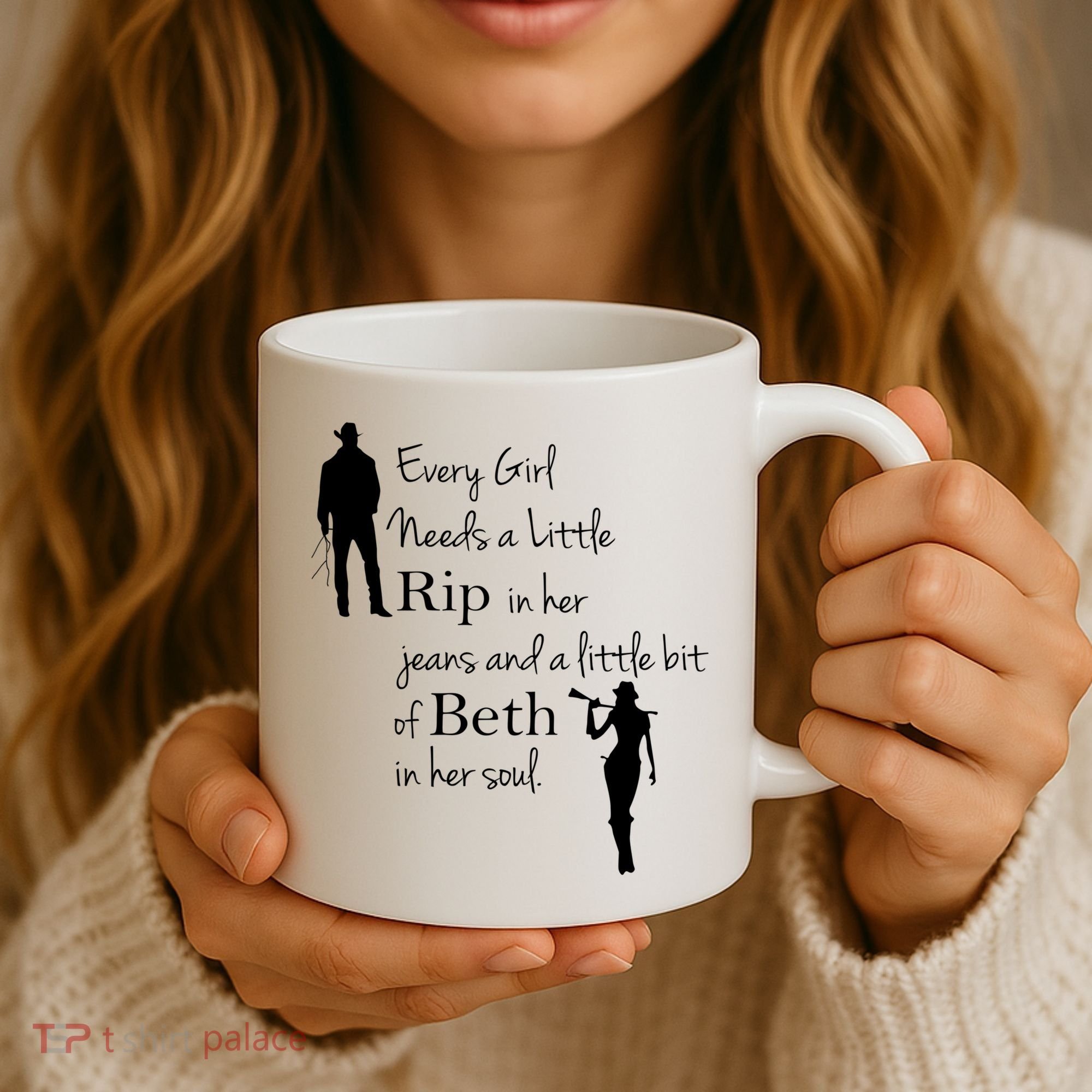 Every Girl Needs A Little Rip In Her Jeans And Beth In Her Soul Coffee Mug
