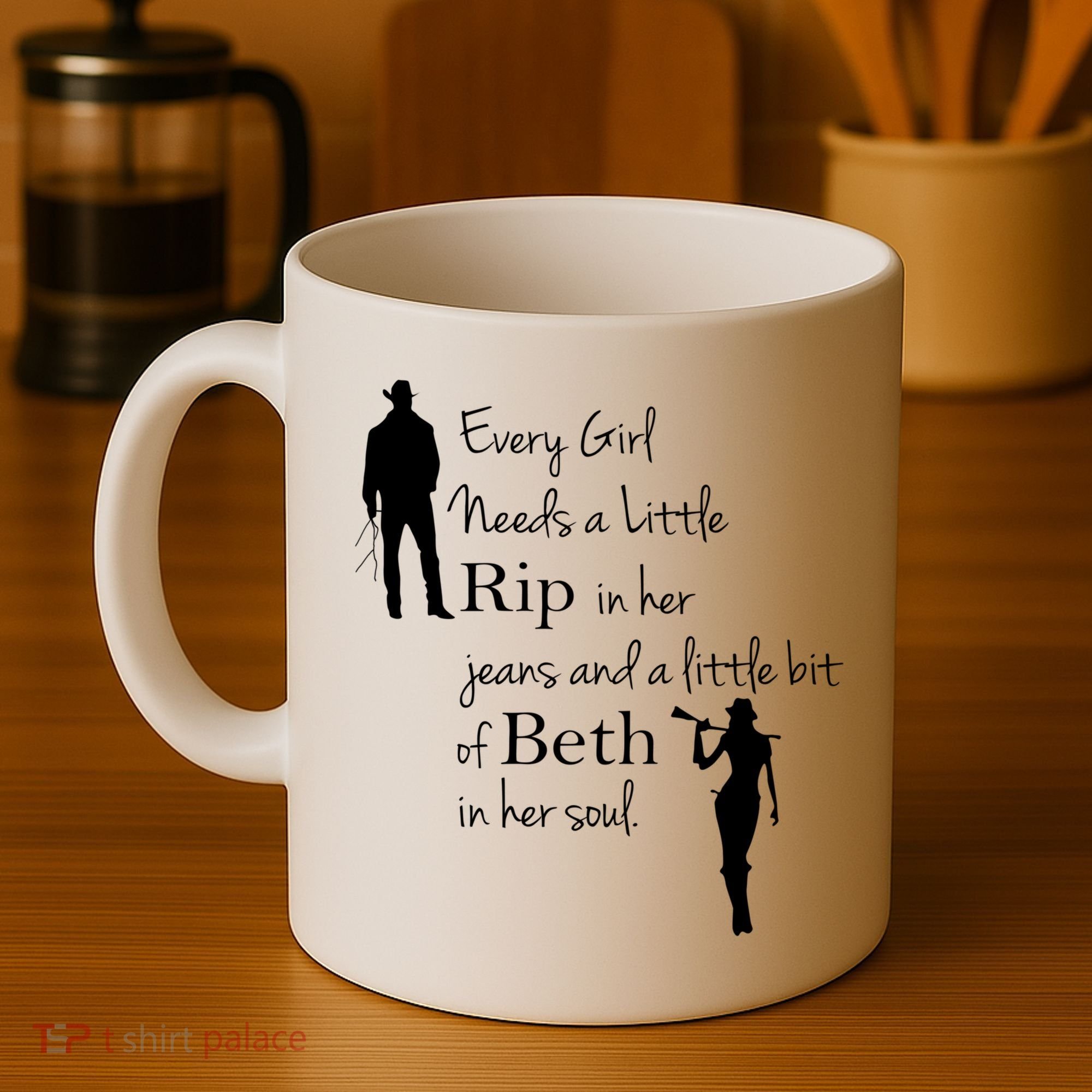 Every Girl Needs A Little Rip In Her Jeans And Beth In Her Soul Coffee Mug
