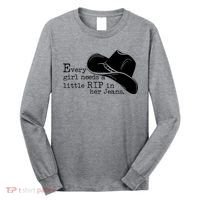 Every Girl Needs A Little Rip In Her Jeans Long Sleeve Shirt thumb 0