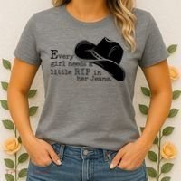 Every Girl Needs A Little Rip In Her Jeans Women's T-Shirt thumb 2