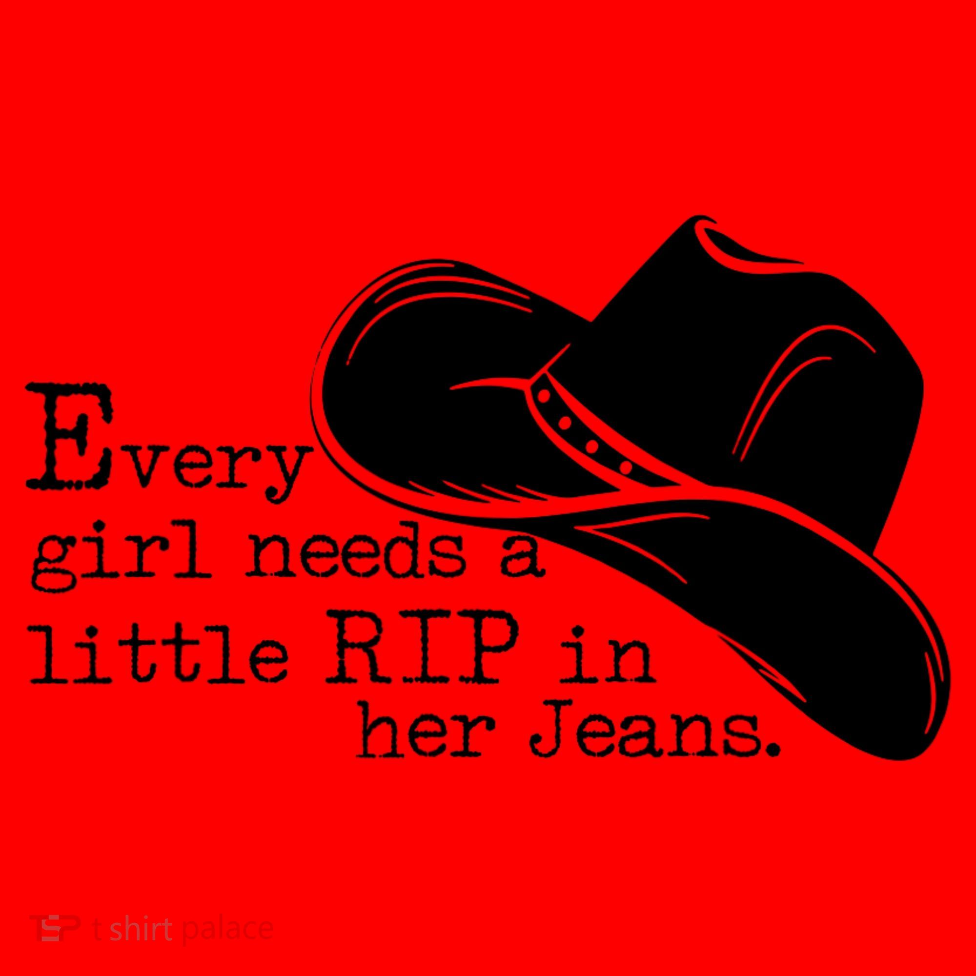 Every Girl Needs A Little Rip In Her Jeans Santa Hat