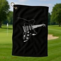 Electric Guitar Player Gift Golf Towel thumb 1