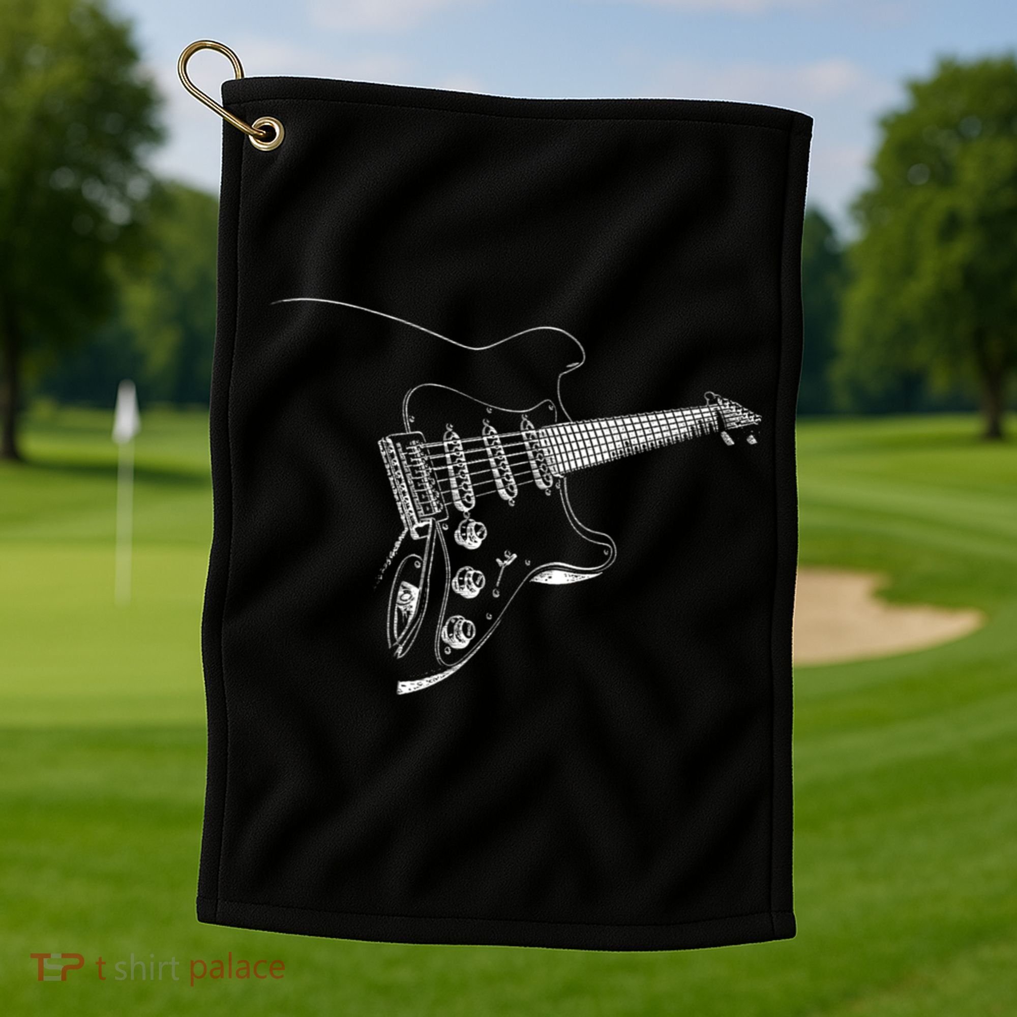 Electric Guitar Player Gift Golf Towel