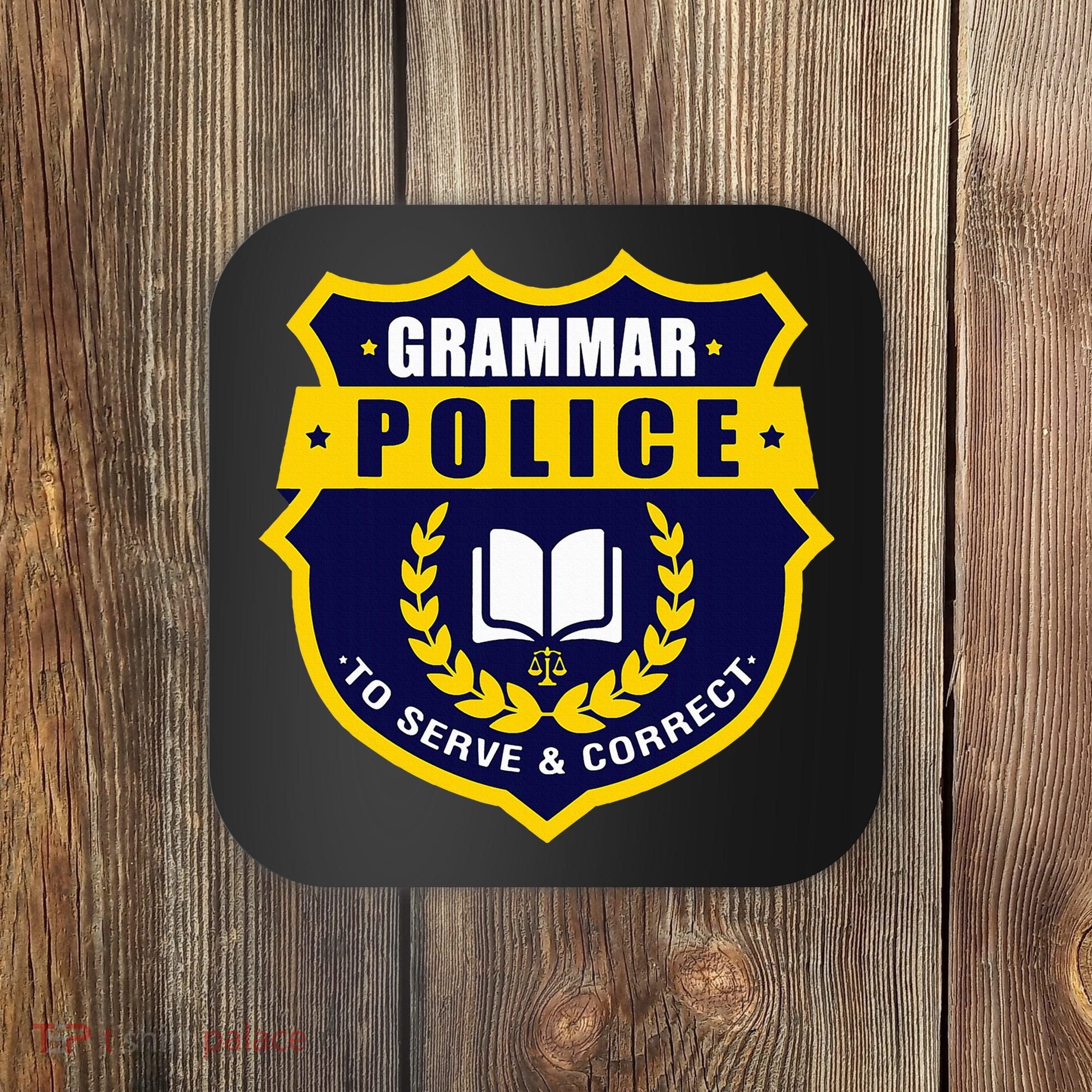 English Grammar Police Coaster