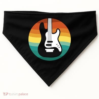 Electric Guitar Retro Sunset USA-Made Doggie Bandana