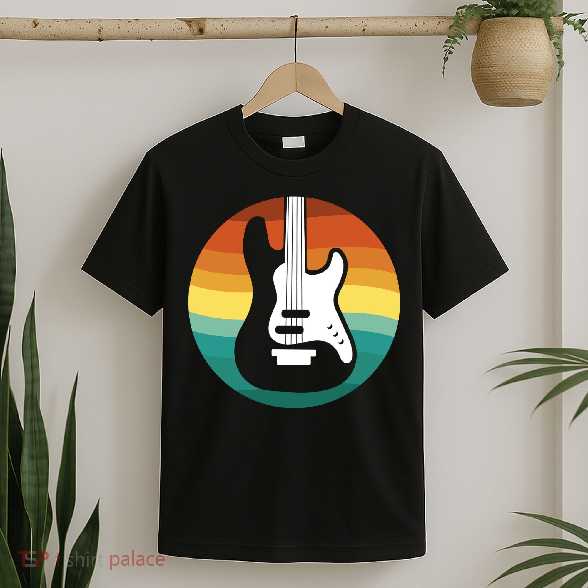 Electric Guitar Retro Sunset T-Shirt