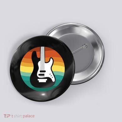 Electric Guitar Retro Sunset Button