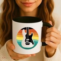 Electric Guitar Retro Sunset Coffee Mug thumb 3