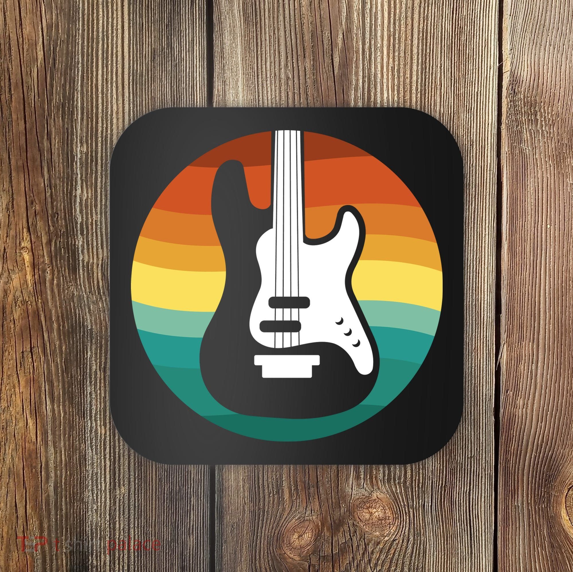 Electric Guitar Retro Sunset Coaster