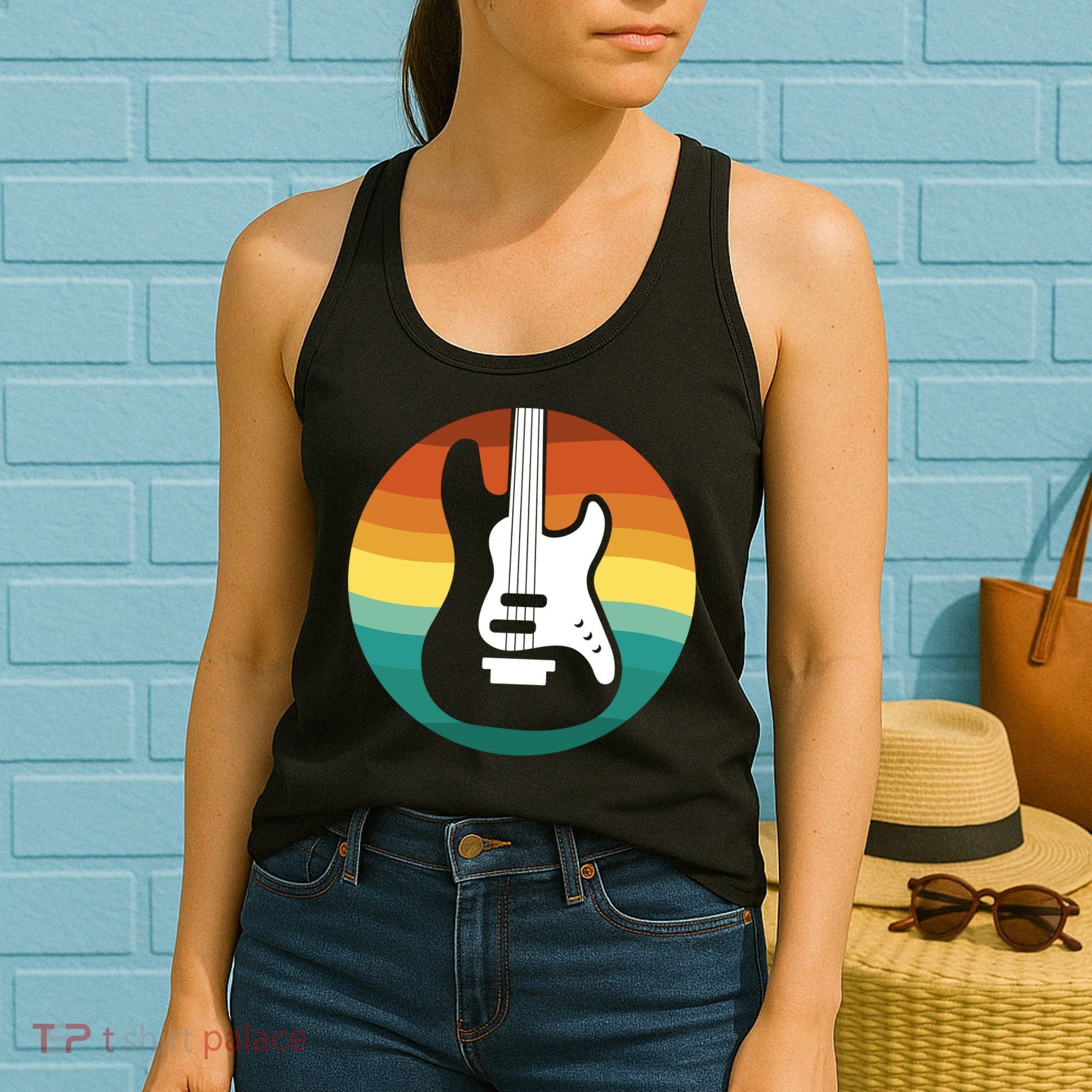 Electric Guitar Retro Sunset Women's Tank Top