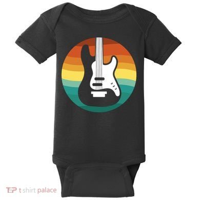 Electric Guitar Retro Sunset Baby Bodysuit