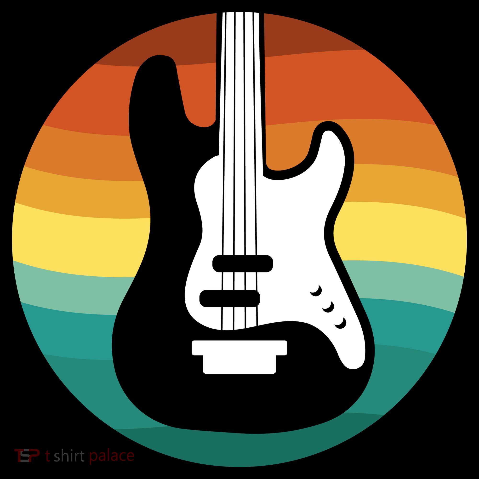 Electric Guitar Retro Sunset Baby Bodysuit