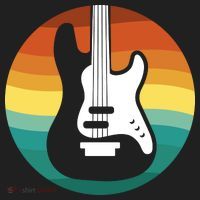 Electric Guitar Retro Sunset Golf Towel thumb 3