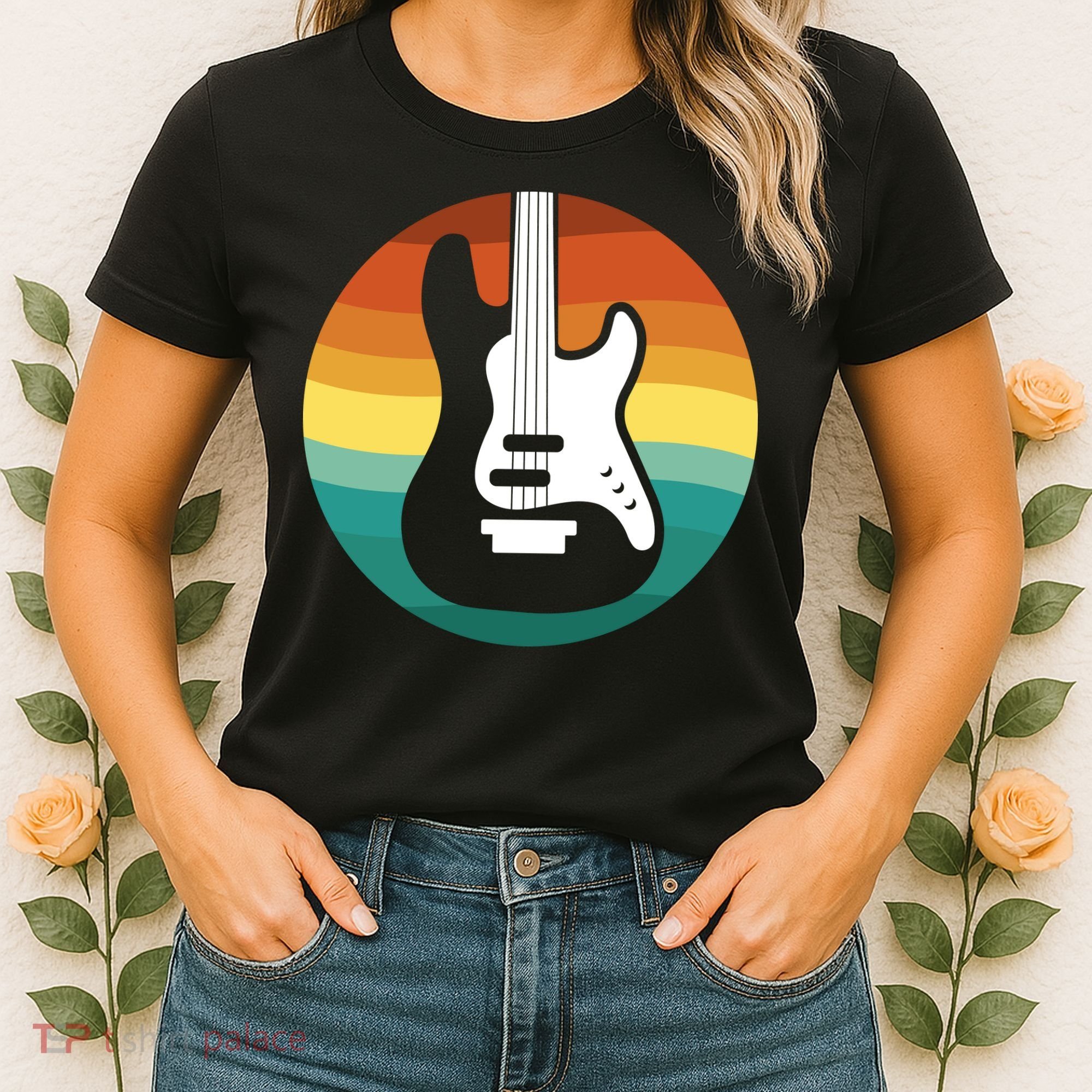 Electric Guitar Retro Sunset Women's T-Shirt