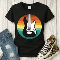 Electric Guitar Retro Sunset Women's T-Shirt thumb 3