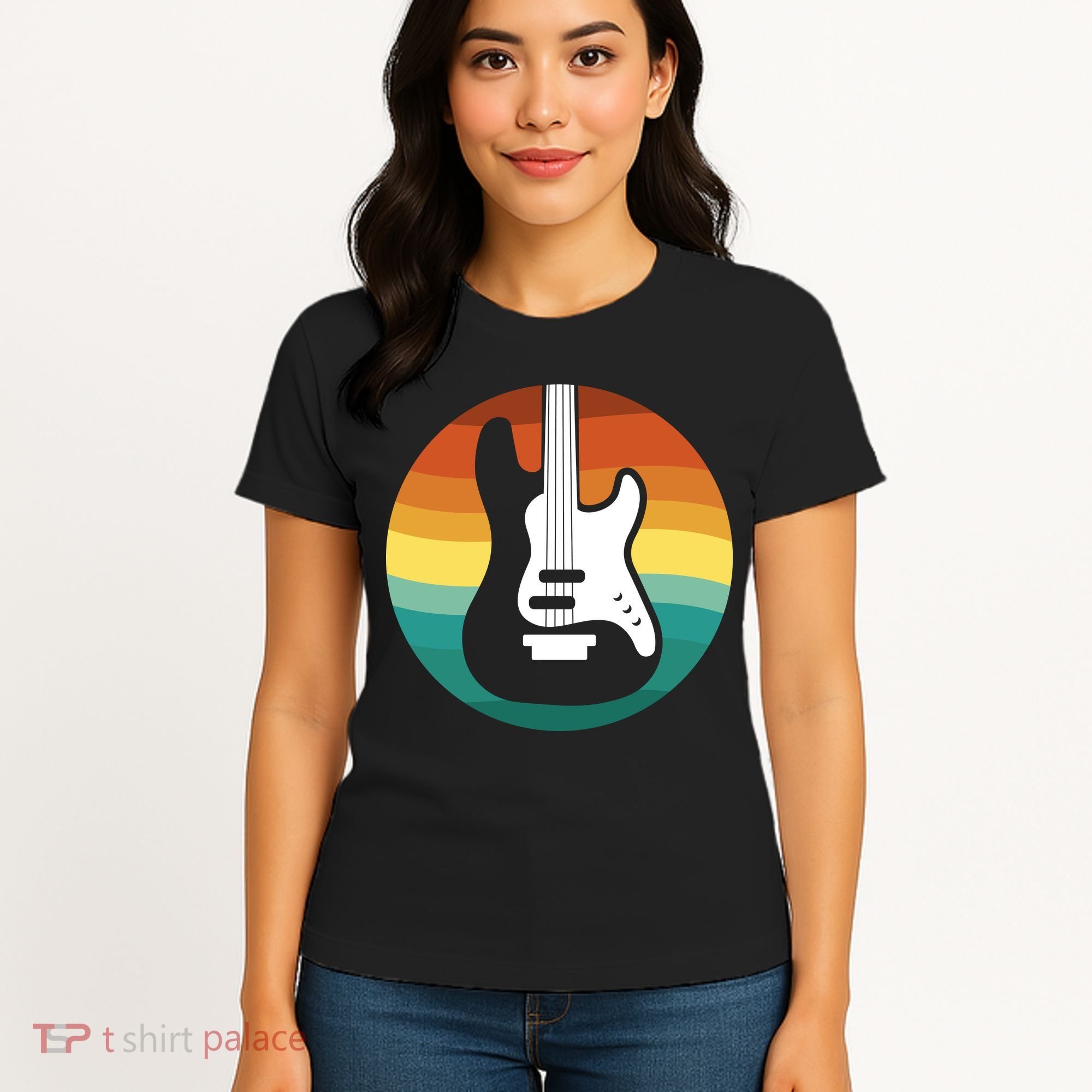 Electric Guitar Retro Sunset Women's T-Shirt