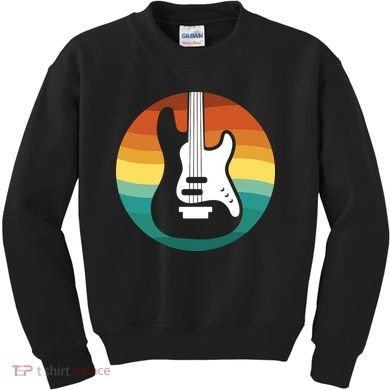 Electric Guitar Retro Sunset Kids Sweatshirt